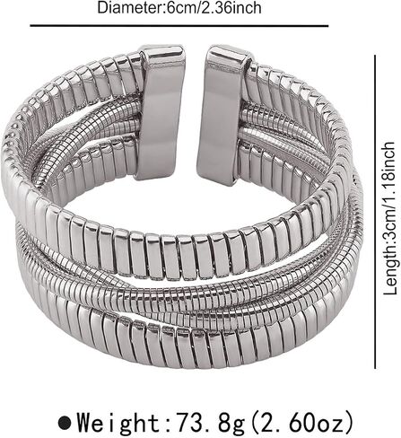 Cuff Bracelet for Women Men Chunky Gold Silver Stack Dainty Bohemian Bracelet Jewelry Gift in Kuwait