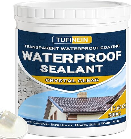 Waterproof Sealant 70oz Clear, TUFINEIN Transparent Waterproof Coating Water-Based Invisible Waterproof Agent Roofs, Walls, Garden, Bathroom, Kitchen Indoor & Outdoor Leak Liquid Sealant in Saudi Arabia