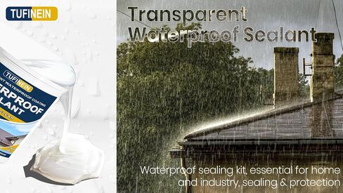 Waterproof Sealant 70oz Clear, TUFINEIN Transparent Waterproof Coating Water-Based Invisible Waterproof Agent Roofs, Walls, Garden, Bathroom, Kitchen Indoor & Outdoor Leak Liquid Sealant in Saudi Arabia