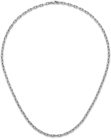 Diamond2Deal Platinum Polished 4.7mm Solid Cable Chain Necklace 18" to 30" Neck Jewelry Men, 74.02 gram in Saudi Arabia