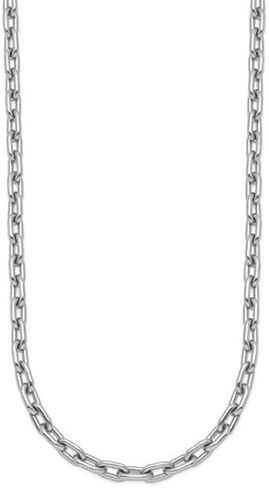 Diamond2Deal Platinum Polished 4.7mm Solid Cable Chain Necklace 18" to 30" Neck Jewelry Men, 74.02 gram in Saudi Arabia