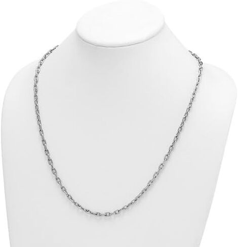 Diamond2Deal Platinum Polished 4.7mm Solid Cable Chain Necklace 18" to 30" Neck Jewelry Men, 74.02 gram in Saudi Arabia