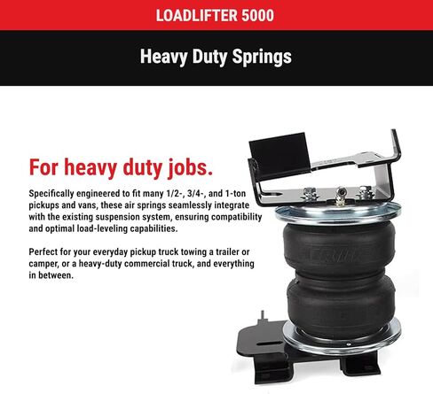 طقم زنبرك هوائي LoadLifter 5000 ونظام ضاغط هواء لاسلكي من الجيل الثاني يناسب 2015 2020 F150 4WD (باستثناء موديلات Raptor) | التحكم في مسار واحد | يشتمل على ملصق TrendsAuto in Kuwait
