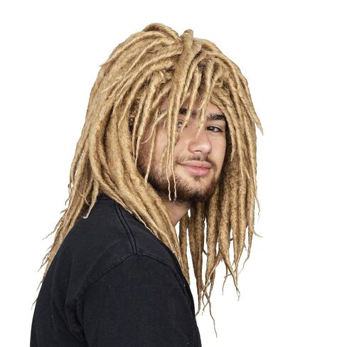 شعر مستعار دريدلوك من زي إيجنت - شعر مستعار مثالي لرجل الكهف أو راكب الأمواج أو الراستا، شعر مستعار للكبار للهالوين أو الحفلات التنكرية - أشقر in Kuwait