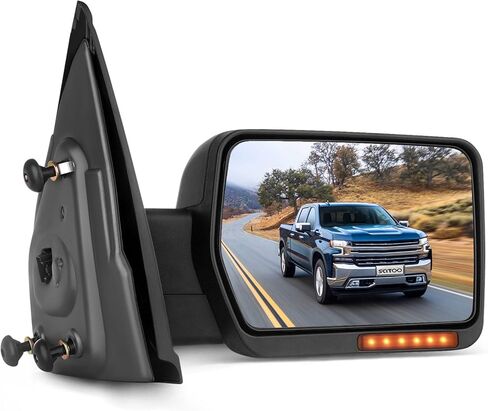 SCITOO Driver Side Mirror fit 2004-2014 for Ford for F150 Left Rear View Mirror with Power Heated Turn Signal Puddle Light Manual Folding in Kuwait
