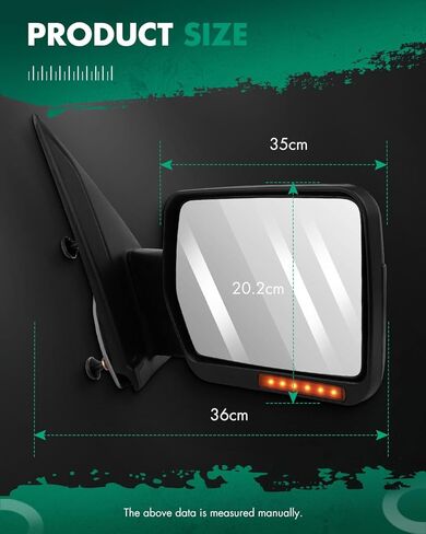SCITOO Driver Side Mirror fit 2004-2014 for Ford for F150 Left Rear View Mirror with Power Heated Turn Signal Puddle Light Manual Folding in Kuwait