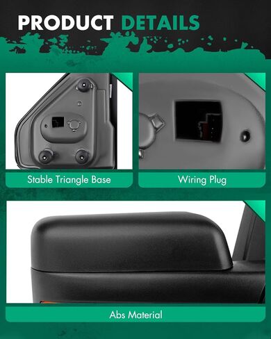 SCITOO Driver Side Mirror fit 2004-2014 for Ford for F150 Left Rear View Mirror with Power Heated Turn Signal Puddle Light Manual Folding in Kuwait