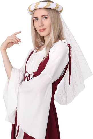 PROCOS عصر النهضة مبطن لفة Chalets Coif قبعة مخملية القرون الوسطى أغطية الرأس خوذة بورليت مع زخرفة الذهب لجميع القديسين in Kuwait