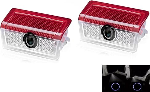 Car Door Light Logo Projector LED Welcome Shadow Lights Compatible with 14-20 W205 C300 E W212 W213 E350 W166 ML63 GLA GLC GLB GLE GLS auto (Blue Wheat Circle) in Saudi Arabia