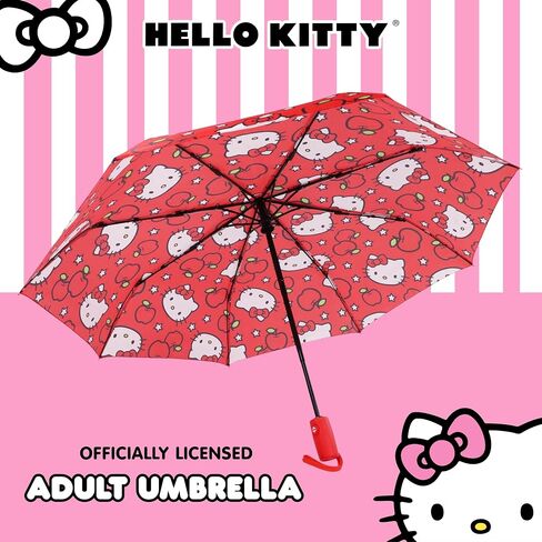 Hello Kitty Apples Umbrella, Compact Auto Open and Close, Durable Frame, Matching Sleeve, Red in Saudi Arabia