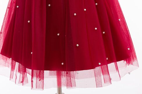 Akokvlar Girl V-Back Satin Flower Communion Dress Formal Birthday Party Wedding Prom Ball Gown in Saudi Arabia