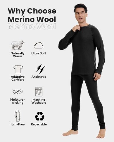 Men's 100% Merino Wool Base Layer Pants Lightweight Thermal Active Base Layer Bottom in Kuwait