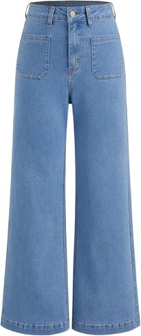 CIDER Womens Wide Leg Jeans High Waisted Stretchy Denim Flared Pants with Pockets in Saudi Arabia