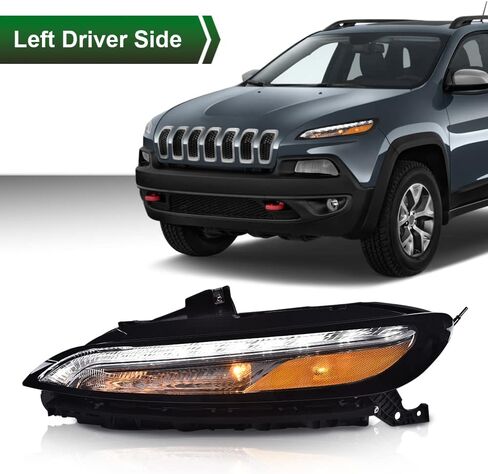 GRAND ORANGE LED DRL Parking Light Turn Signal Right Side Compatible with Jeep Cherokee 2014 2015 2016 2017 2018 RH Passenger Side Turn Signal Lamp 68157102AQ in Saudi Arabia