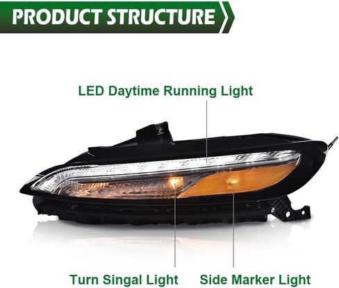 GRAND ORANGE LED DRL Parking Light Turn Signal Right Side Compatible with Jeep Cherokee 2014 2015 2016 2017 2018 RH Passenger Side Turn Signal Lamp 68157102AQ in Saudi Arabia