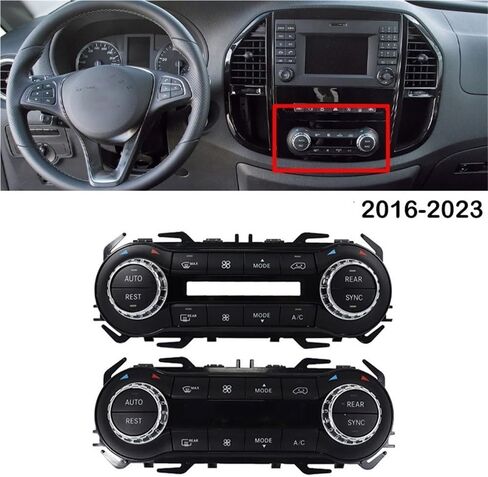 Air Con Switch Compatible with Benz for Vito for Metris W447 W448 V260 V260L 2016-2023 Dash A/C Temperature Climate Control Switch Button Panel Assembly(Panel) in Saudi Arabia