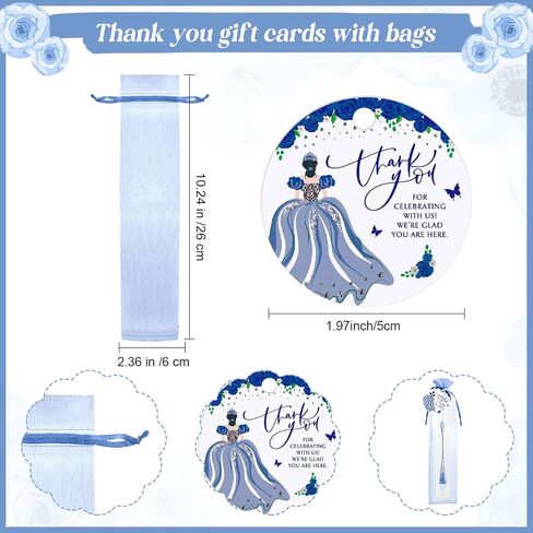 50 Sets Quinceanera Favors for Guests Thank You Folding Paper Fan with Card Handheld Fans with Princess Design Gifts Sweet 15 Party Supplies for Birthday Mis Quince Anos Celebration (Pink) in Saudi Arabia