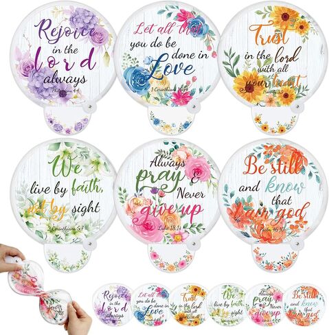 48Pcs Christian Church Folding Fans Bible Verse Flower Collapsible Handheld Fans with Storage Bags Wedding Party Favors for Women Church Services Summer Fall Gifts in Saudi Arabia