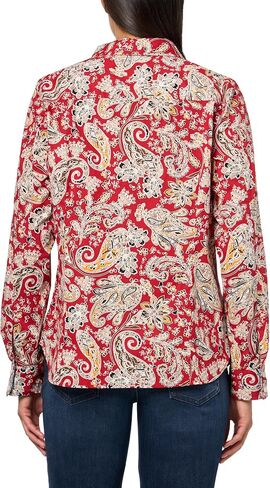 Nautica Women's Button Front Long Sleeve Roll Tab Shirt in Saudi Arabia