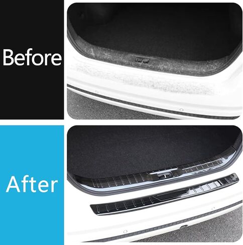 Car Accessories Fit for Nissan Altima 2019 2020 2021 2022 Rear Outside Bumper Sill Plate Guard Cover Trims (Black) 1PC Stainless Steel in Saudi Arabia