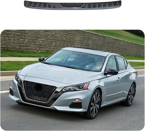 Car Accessories Fit for Nissan Altima 2019 2020 2021 2022 Rear Outside Bumper Sill Plate Guard Cover Trims (Black) 1PC Stainless Steel in Saudi Arabia