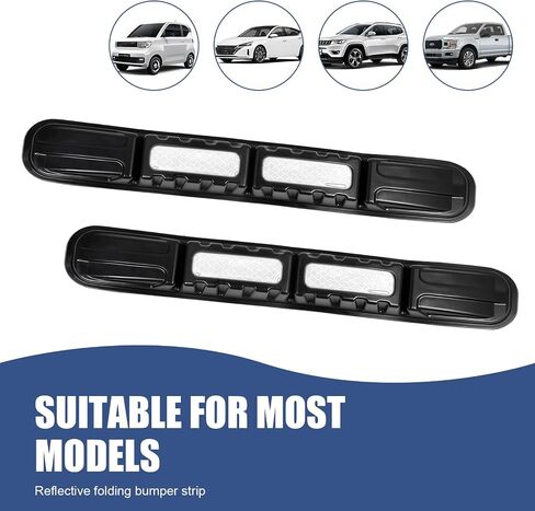 2 PCS Car Bumper Anti-Collision Strip, Reflective Foldable Bumper Safety Warning Guard Strip, Universal Anti-Scratch Bumper Protector Trim for Cars SUV Truck (Red) in Saudi Arabia