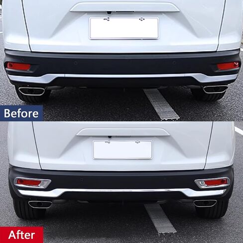 Car Accessories Fit for Honda CRV CR-V/Hybrid 2021 2022 Exterior Rear Bumper Protector Guard Cover Trim (Chrome) ABS 3-pcs in Saudi Arabia