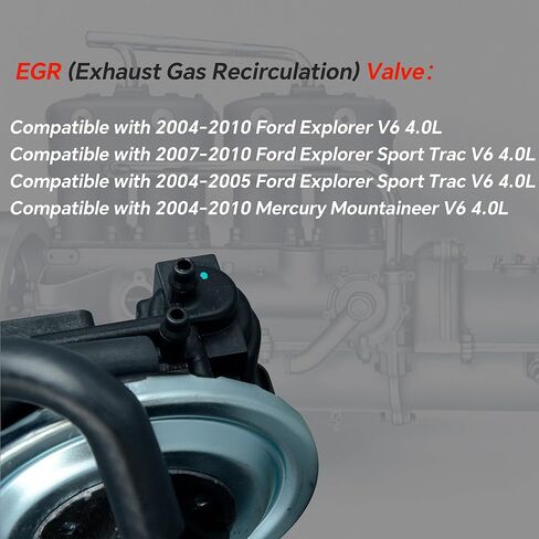 EGV1055 EGR Valve Exhaust Gas Recirculation Valve Compatible with Ford Explorer, Explorer Sport Trac, Mercury Mountaineer 2004-2010, V6 4.0L Replace OE 5L2Z9D475A 4L2E9Y456H3A 4L2Z9D475A in Kuwait