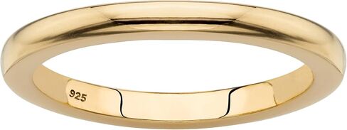 PalmBeach Yellow Gold-plated Sterling Silver Band Ring (2mm) Sizes 6-10 in Saudi Arabia