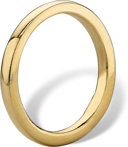 PalmBeach Yellow Gold-plated Sterling Silver Band Ring (2mm) Sizes 6-10 in Saudi Arabia