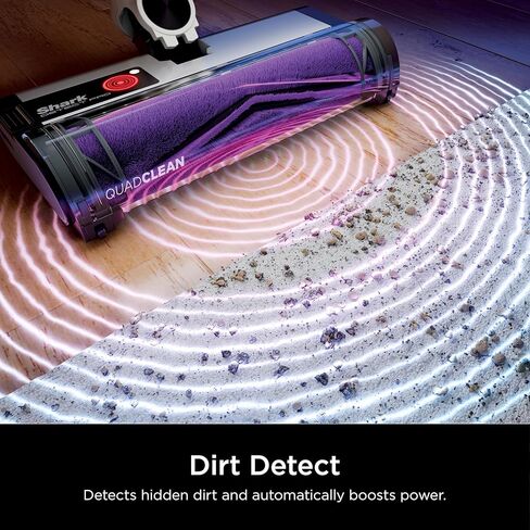 Shark Clean Lightweight Cordless Cleaner with HEPA Filter, Powerful Suction, Portable, Rechargeable, Auto-Empty System, Stick Vacuum for Pet Hair, Motorized Hand Tool Accessory BU3523, Compact, White in Kuwait