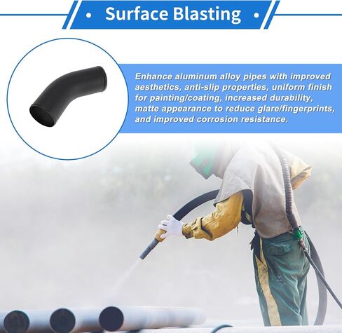 4" OD 45 Degree Bend 6064 Aluminum Alloy Tube Intercooler Pipe Surface Blasting Air Intake Connection Hose W/Double Bead Roll 5.9" Length Black in Saudi Arabia