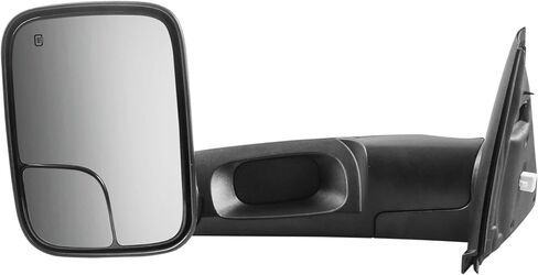 Heated Towing Side View Mirrors for Dodge Ram 2500/3500/1500, Pair, Power, Flip-Up, Manual-Folding, Textured Black, Convex Glass, Left & Right Front, CH1320228 in Saudi Arabia