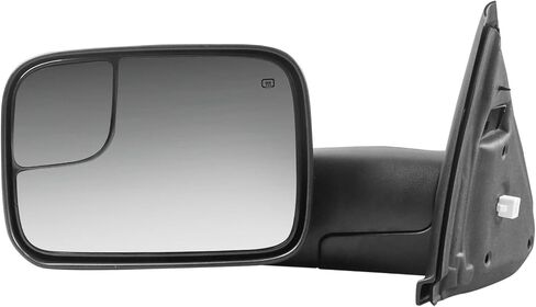 Heated Towing Side View Mirrors for Dodge Ram 2500/3500/1500, Pair, Power, Flip-Up, Manual-Folding, Textured Black, Convex Glass, Left & Right Front, CH1320228 in Saudi Arabia