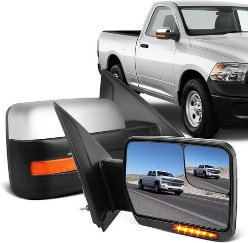 ECCPP Replacement fit for Ford for F-150 2004-2014 Passenger Chrome Towing Mirror Power Heated Puddle Light Turn Signal Right Side View in Saudi Arabia