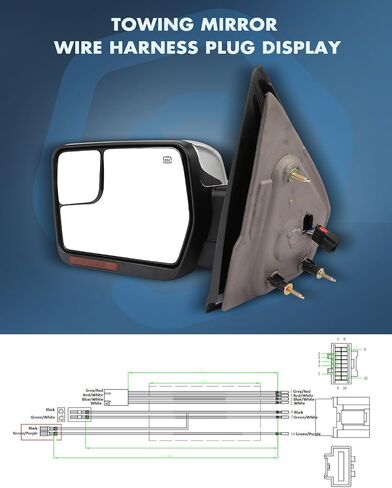 ECCPP Replacement fit for Ford for F-150 2004-2014 Passenger Chrome Towing Mirror Power Heated Puddle Light Turn Signal Right Side View in Saudi Arabia