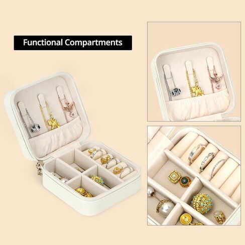QWORK Travel Jewelry Case - 6 Pack Small Jewelry Travel Organizer Box, Compact Bridesmaid Gift - Mini Storage Case in Saudi Arabia