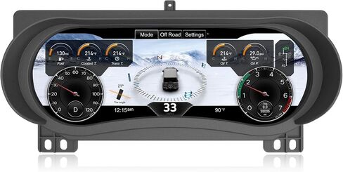 مجموعة لسيارة Jeep JL 2018-2023، عداد سرعة رقمي 12.3 بوصة مع شاشة HD 1920x720، استبدال لوحة أجهزة القياس لأداة ما بعد العلامة لمصارع Wranglerp in Kuwait