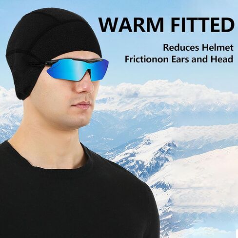 Thermal Skull Cap Helmet Liner Hat with Face Cover, Balaclava Face Mask with Glasses Holes for Cycling Motorcycle in Saudi Arabia