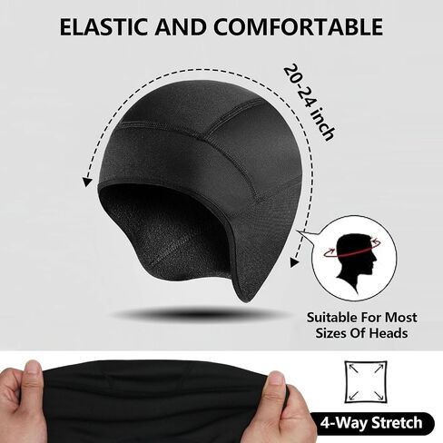 Thermal Skull Cap Helmet Liner Hat with Face Cover, Balaclava Face Mask with Glasses Holes for Cycling Motorcycle in Saudi Arabia