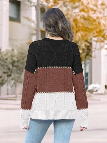 Disamer Womens Sweaters Oversized Cable Knit Sweater Fall Clothes 2025 Fashion Outfits Long Sleeve Crewneck Chunky Pullover in Saudi Arabia