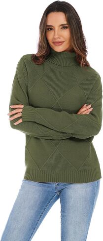 المرأة الياقة المدورة المتضخم كابل متماسكة البلوزات 2025 خريف شتاء العصرية العمل بلوزة كاجوال دافئ دافئ كم طويل متماسكة القمم in Kuwait