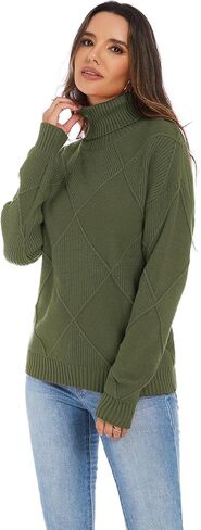 المرأة الياقة المدورة المتضخم كابل متماسكة البلوزات 2025 خريف شتاء العصرية العمل بلوزة كاجوال دافئ دافئ كم طويل متماسكة القمم in Kuwait