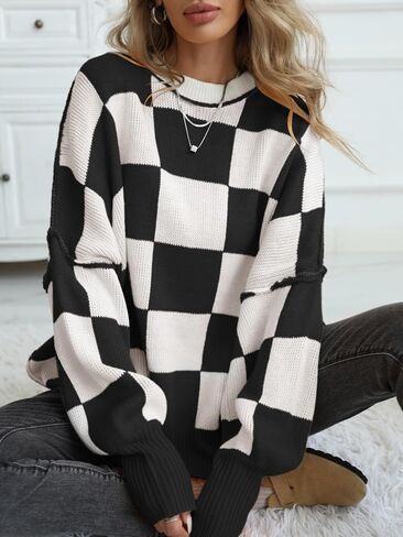 Simier Fariry Women's Oversized Slouchy Pullover Sweater Fall Comfy Urban Knitwear Winter Loose Long Sleeve Baggy Tunic in Saudi Arabia