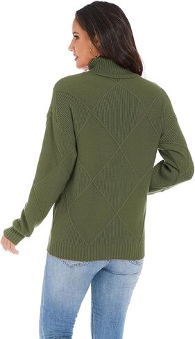 المرأة الياقة المدورة المتضخم كابل متماسكة البلوزات 2025 خريف شتاء العصرية العمل بلوزة كاجوال دافئ دافئ كم طويل متماسكة القمم in Kuwait