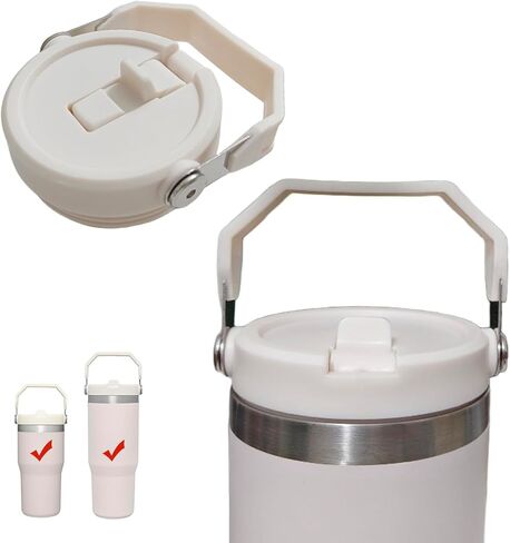 غطاء بهلوان من ستانلي آيس فلو 20 أونصة 30 أونصة غطاء بهلوان مقاوم للانسكاب مع مقبض وقش (30 أونصة، رمادي) in Kuwait