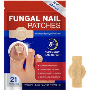 21Pcs Fungal Nail Patches, Toenail Fungus Treatment Extra Strength, Nighttime Nail Patches, Bright Nail Anti-Bacterial Patches, Restore Discoloration And Thickness Improves Nail Appearance in Saudi Arabia