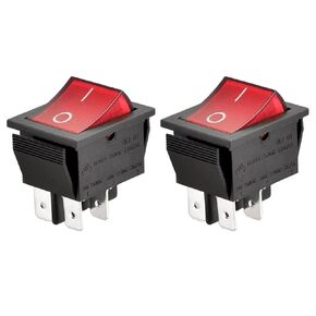 Rocker Switch ON-OFF DPST 4 Terminals Red light 16A 250VAC (5) in Saudi Arabia