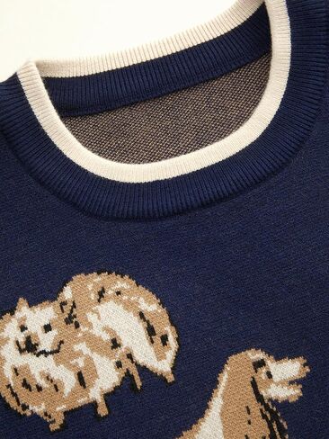 CIDER Women's Fall Cozy Sweaters Cute Sweaters Dog Graphic Long Sleeve Crewneck Soft Knit Casual Pullover Trendy 2025 in Saudi Arabia