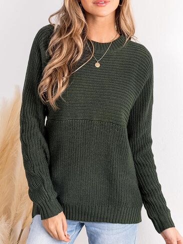CUPSHE Women's Long Sleeve Knit Sweaters Crewneck Pullover Fall Sweater Casual Jumper Tops in Saudi Arabia